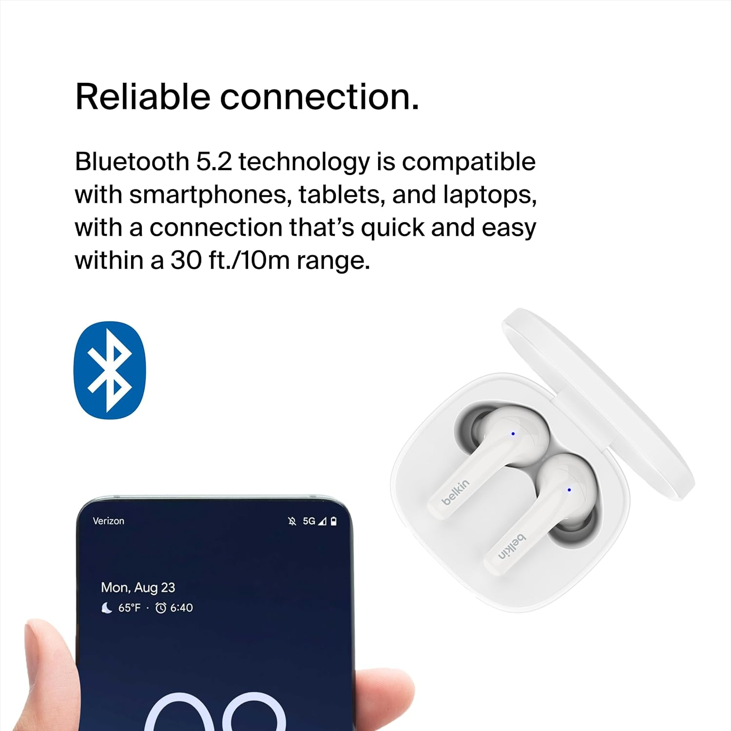 Belkin SoundForm Motion True Wireless Earbuds - White Belkin SoundForm Motion True Wireless Earbuds - White